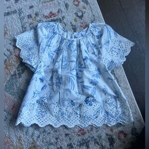 Gap kids blue flower blouse size L-10